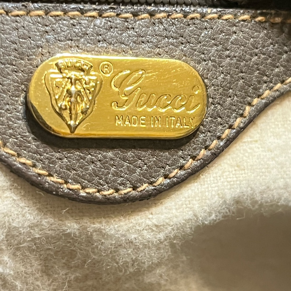 Gucci Vintage Tan and Brown Monogram Satchel - Picture 12 of 16